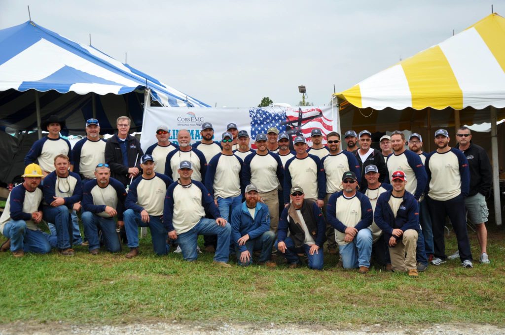 Cobb EMC’s linemen contingent at the International Lineman’s Rodeo, where two of its journeyman teams performed best among co-ops. (Photo By: Cobb EMC)