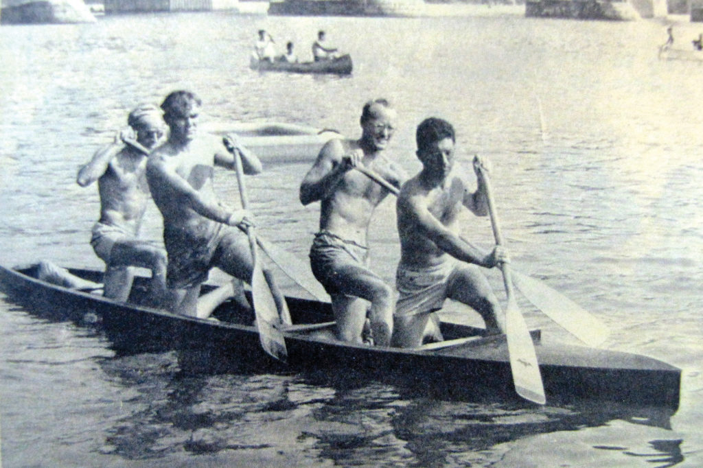 Brothers Frank and Junior Havens, second and third from left, competing in 1947. (Photo Courtesy: Priscilla Knight)