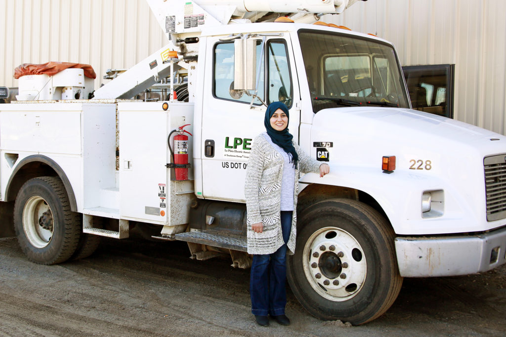 Rihab Ammar, a student from Tunisia, is interning at Colorado’s LPEA this semester while studying at Fort Lewis College. (Photo By: Aspen McCarthy)