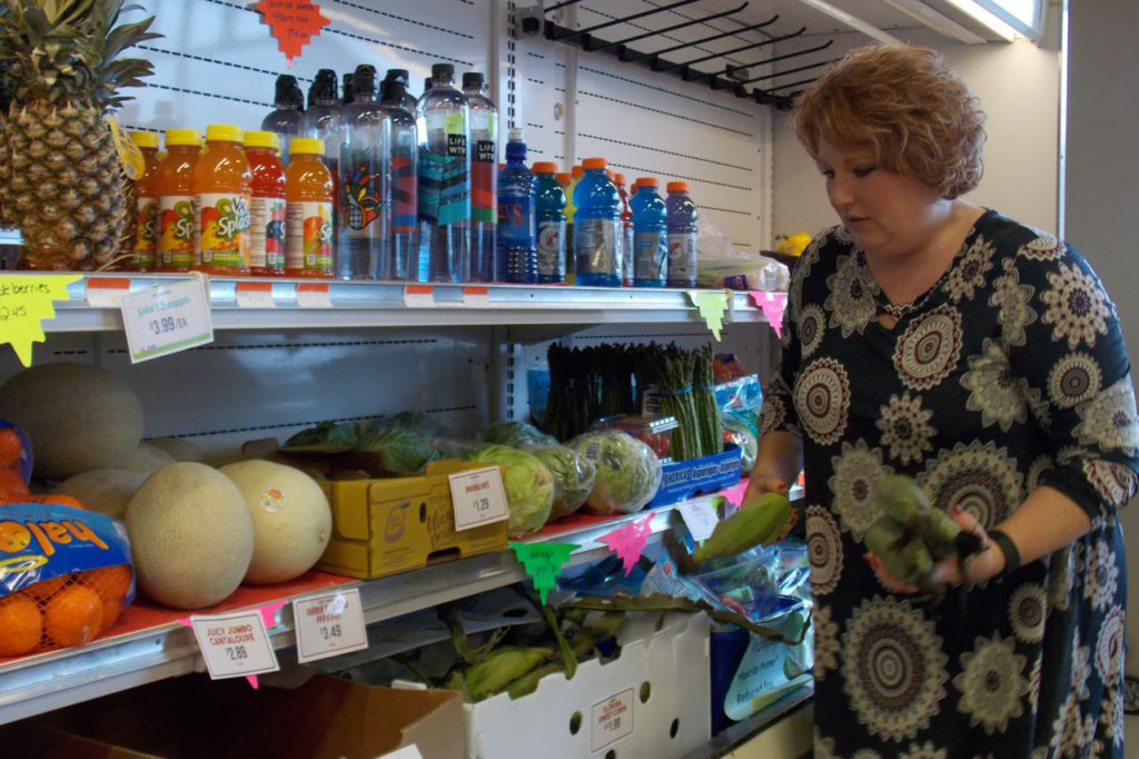 In Hazelton, N.D., Shirley Reese, manager of Main Street Market, said the size and selection of produce is unusual for a store this size. (Photo By: Verda Seeklander)