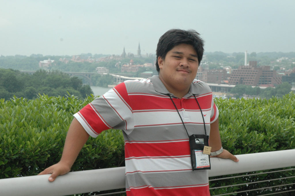 Michael Julian during the 2007 Youth Tour atop the Kennedy Center in Washington, D.C. (Photo By: Shana Read)