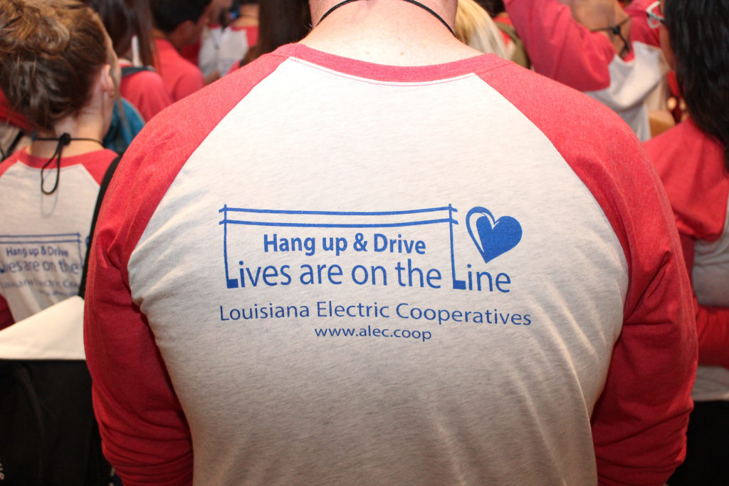 Louisiana’s Youth Tour contingent wore T-shirts with a message about safety. (Photo By: Billy Gibson)