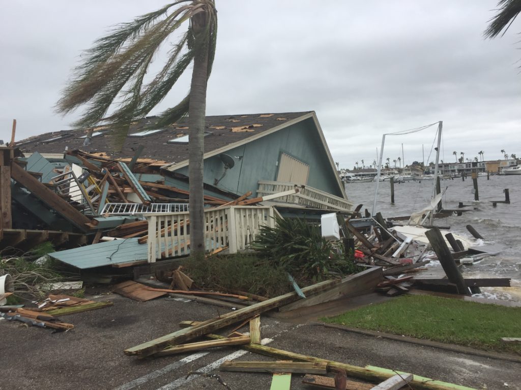 The boats in the background were under a covered marina before the hurricane. (Copyright Photo By: Anne Harvey)