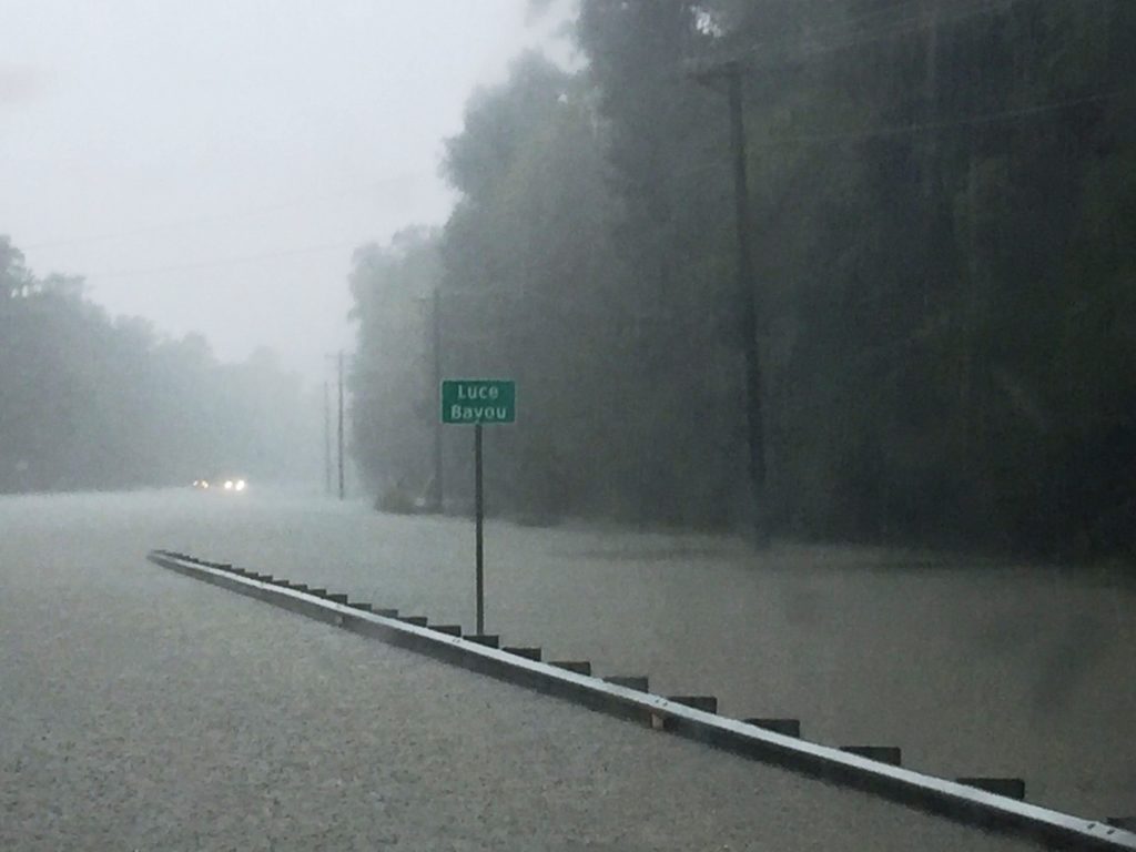 Flooded roads like this in Sam Houston Electric Cooperative's territory are making power restoration difficult following Hurricane Harvey. (Photo by: Sam Houston Electric)