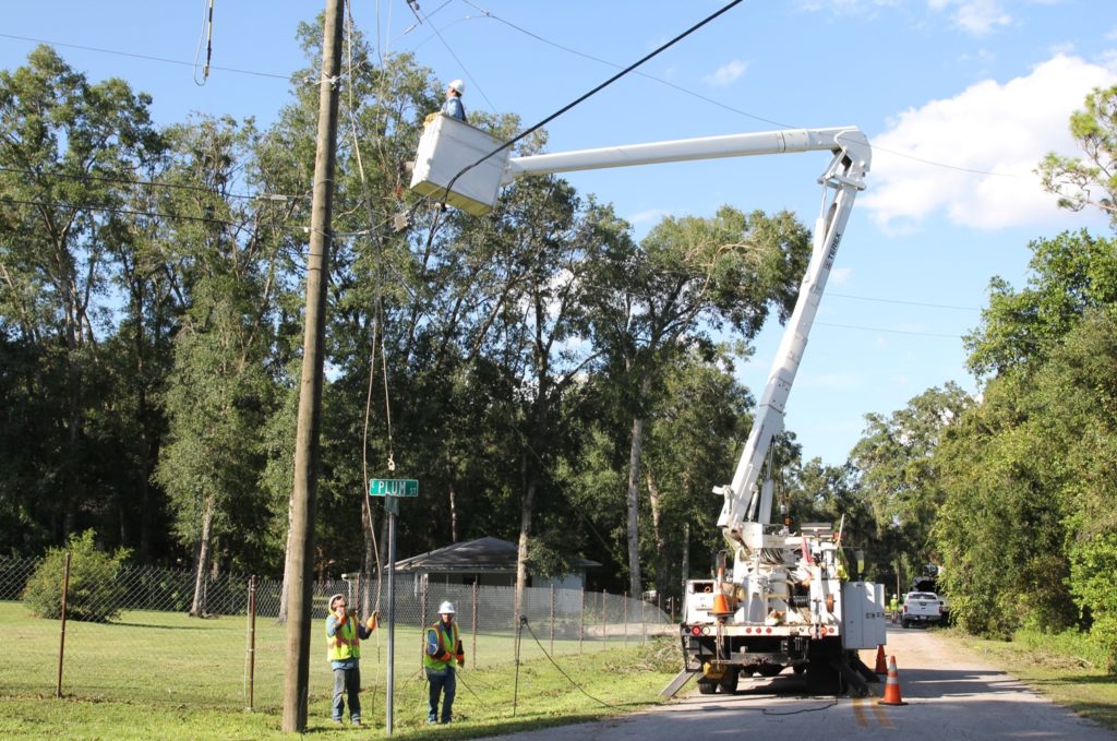 SECO Energy's work restoring power after Hurricane Irma has been complicated by copper thieves. (Photo By: SECO Energy)