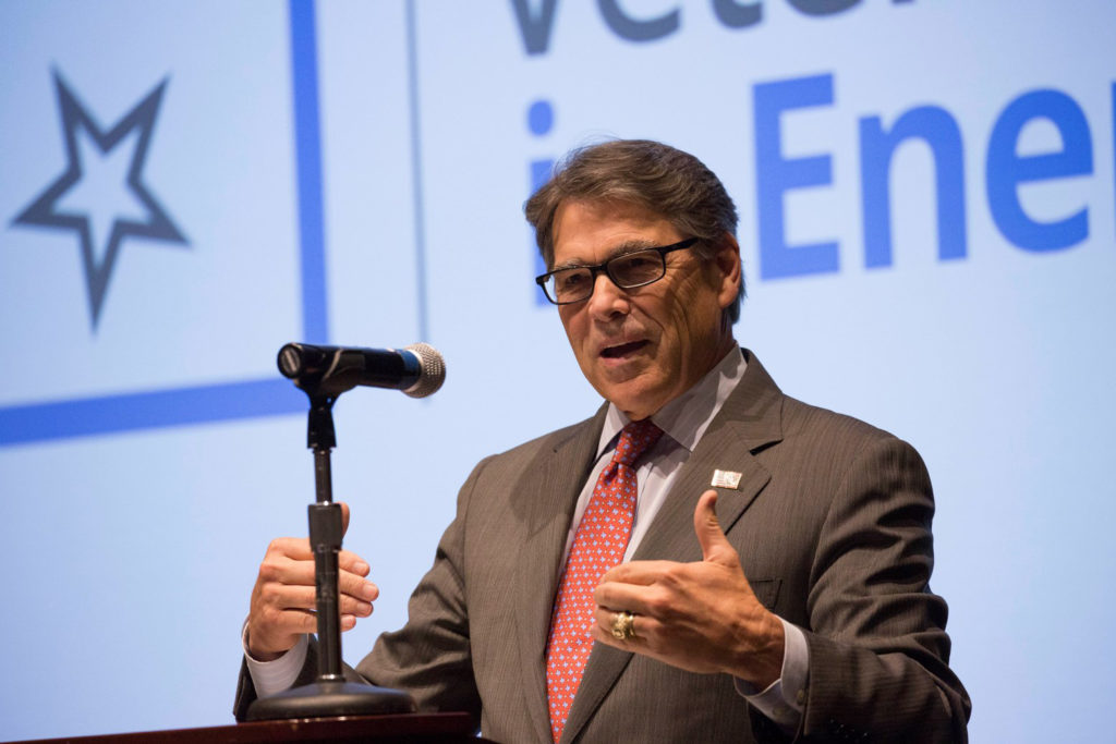 Energy Secretary Rick Perry speaks to the Veterans in Energy forum at NRECA headquarters. (Photo By: Alexis Matsui/NRECA)