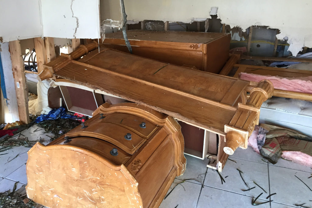 Hurricane recovery. The inside of Yamile Moreira’s Marathon Key home after Hurricane Irma blew through. (Photo By: Yamile Moreira/FKEC)