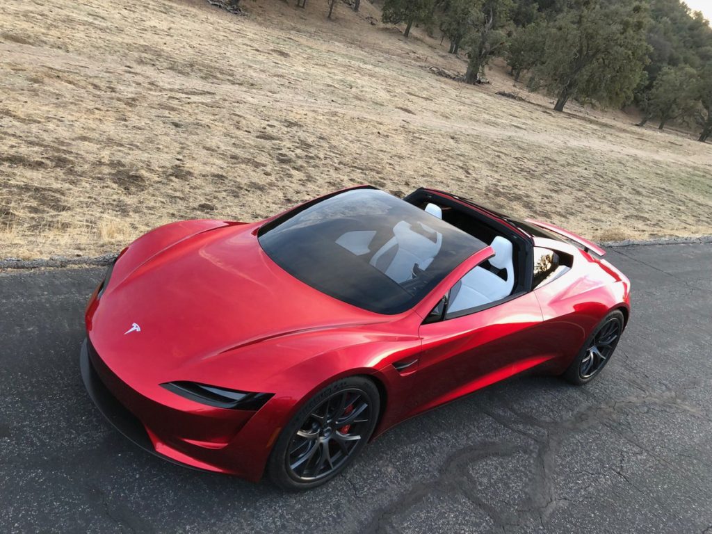The prototype of the new Tesla Roadster that company CEO Elon Musk says will have a range of 620 miles. (Photo By: Tesla)