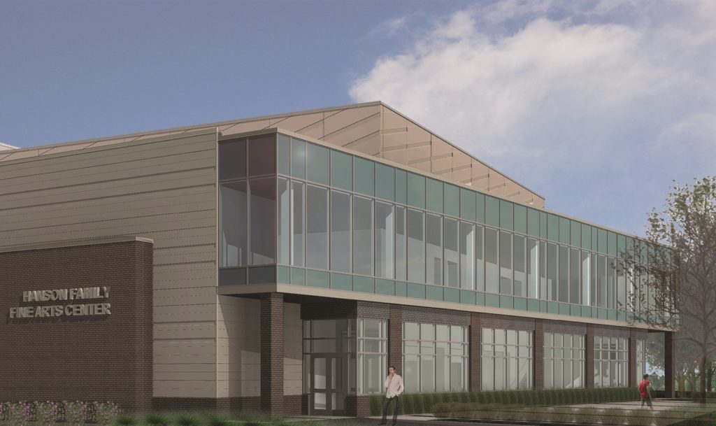 Federal pass-through loans of $2 million from an electric co-op and a telephone co-op will help build the Hanson Family Fine Arts Center in northern Iowa that will open next fall. (Artist Rendering Courtesy of Waldorf University)