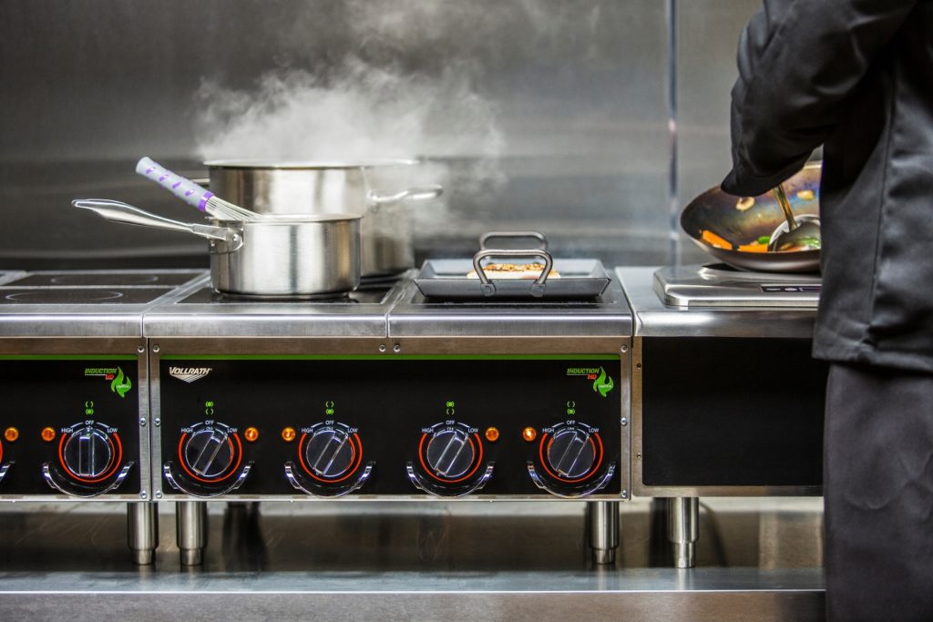 Induction cooktops are not only energy efficient, they are also safer. beneficial electrification (Photo By: The Vollrath Company)