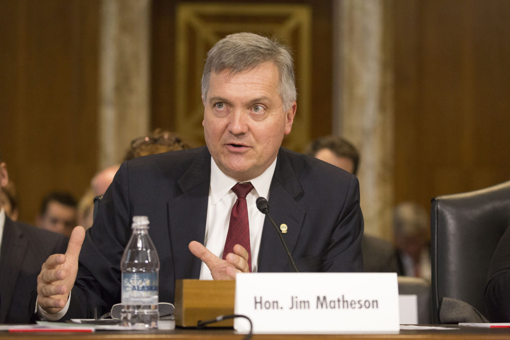 NRECA CEO Jim Matheson testifies before the Senate Energy and Natural Resources Committee on March 1. (Photo By: NRECA)