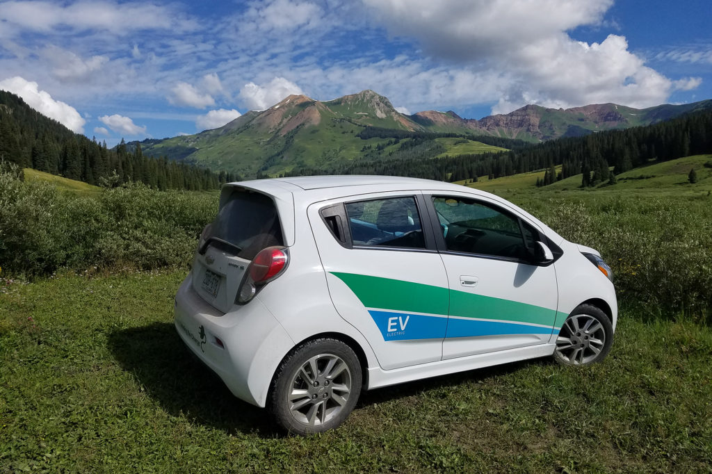 Colorado's Gunnison County Electric Association is among the co-ops that own an electric vehicle. This one is available for members to borrow. (Photo By: GCEA)