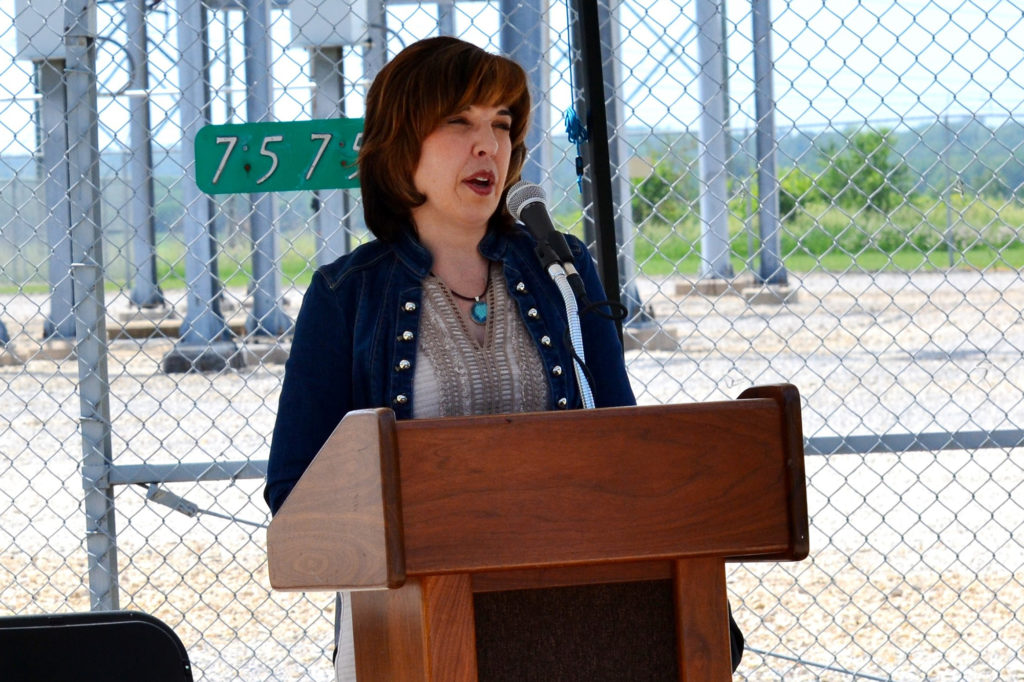 Anne Hazlett, USDA assistant to the secretary, announces more than $300 million in loans for electric co-ops at CIPCO in Cedar Rapids, Iowa. (Photo By: CIPCO)