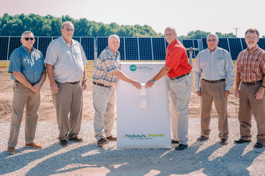 Members of the Craighead EC board joined local officials for the groundbreaking of a 1-megawatt solar array landscaped to improve wildlife habitat. (Photo By: Craighead EC)