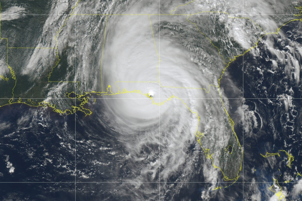 This GOES-East satellite image shows Hurricane Michael shortly after it officially made landfall Wednesday afternoon. (Image Courtesy NOAA)