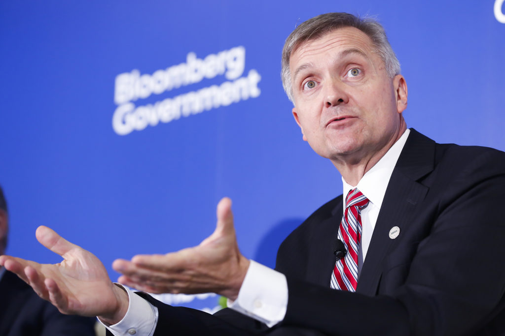 NRECA CEO Jim Matheson talks broadband and policy for the survival of the communities that electric co-ops serve at the Next.2018 conference held by Bloomberg BNA. (Photo Courtesy Bloomberg Government/Next.2018)
