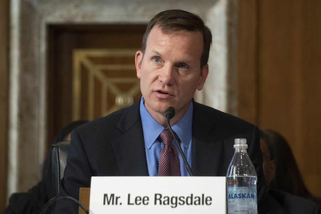 Lee Ragsdale, senior vice president of grid infrastructure and compliance at North Carolina’s Electric Cooperatives, testifies at a July 25 hearing on energy innovation before the Senate Energy and Natural Resources Committee. (Photo By: Alexis Matsui/NRECA)