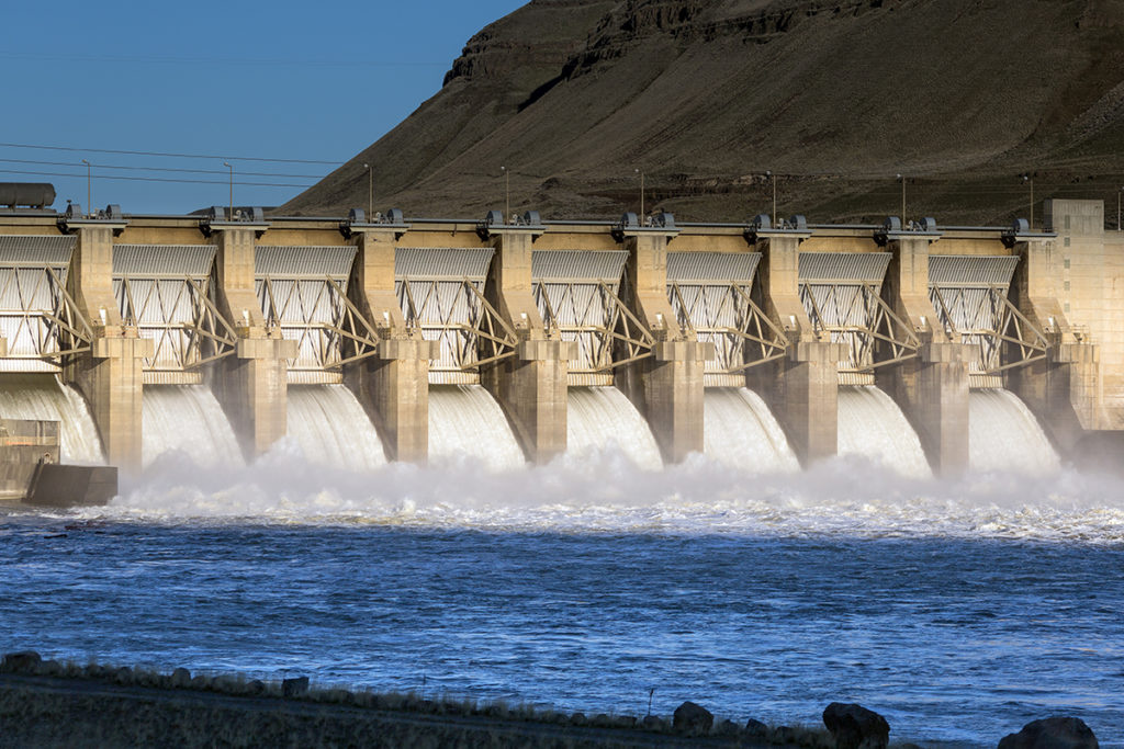 President Trump’s 2021 budget proposal would sell off transmission assets that provide affordable hydropower from federal dams, such as the Lower Monumental Dam on the Snake River in Washington state, which is part of the Bonneville Power Administration. (Photo By: Steve Lenz/Getty Images)