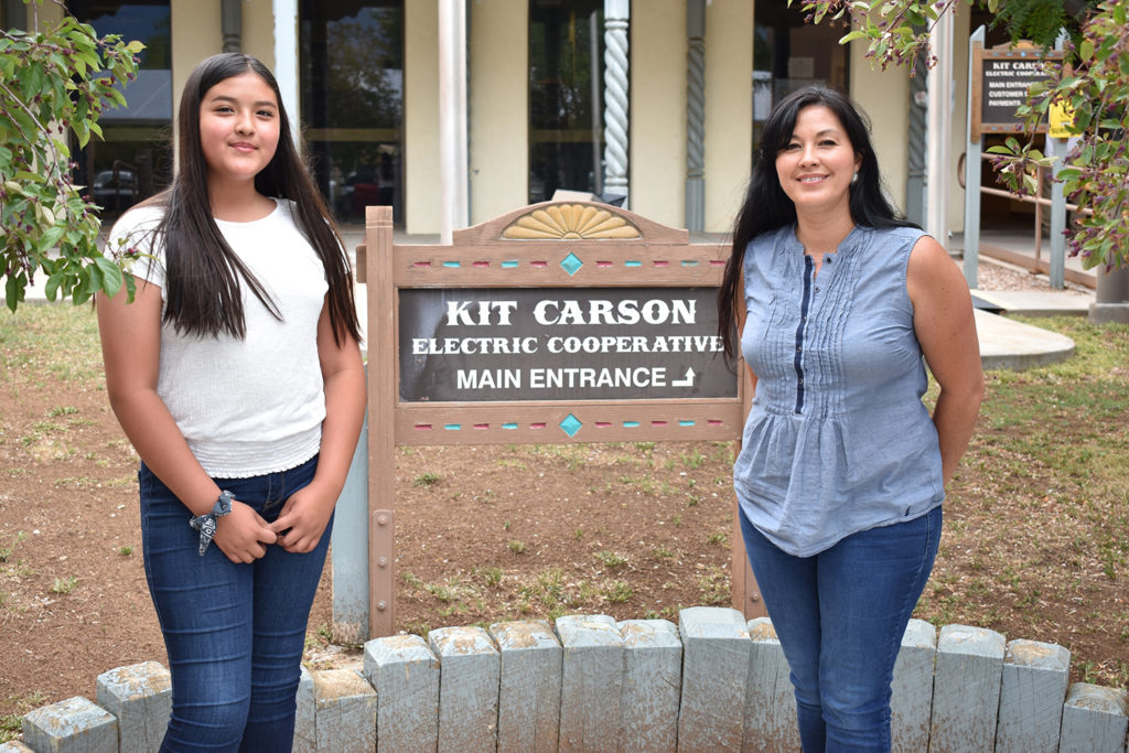 Monet Winters, left, pictured here with her mother April Winters, was struggling to do her schoolwork until Kit Carson Electric Co-op provided a free internet connection to her home. (Photo By: Kit Carson Electric Cooperative) 