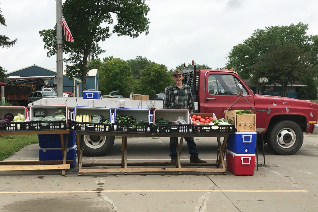 Little Greens’ Kolter Karges stocks local markets with kale, spinach and other produce straight from his greenhouses. (Photo Courtesy Kolter Karges)