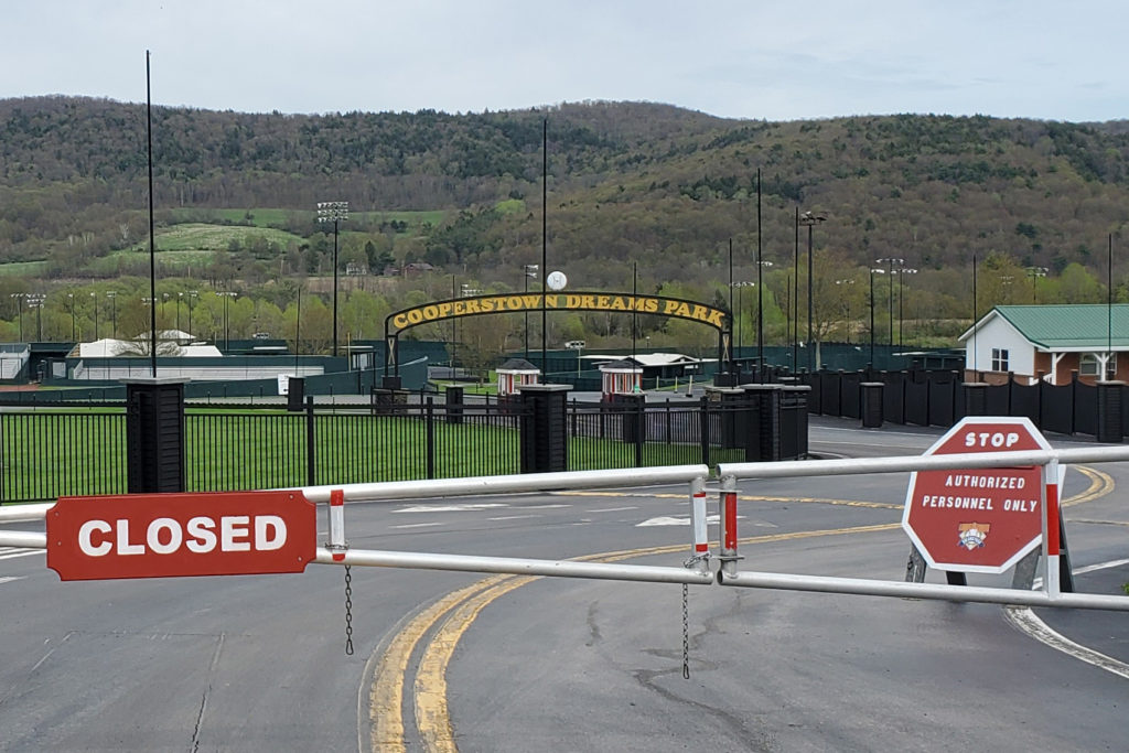 Cooperstown Dreams Park in upstate New York, where youth baseball summer camps usually attract players and their families from throughout the country, has been closed because of the pandemic. (Photo by: Tim Johnson/Otsego Electric Cooperative)