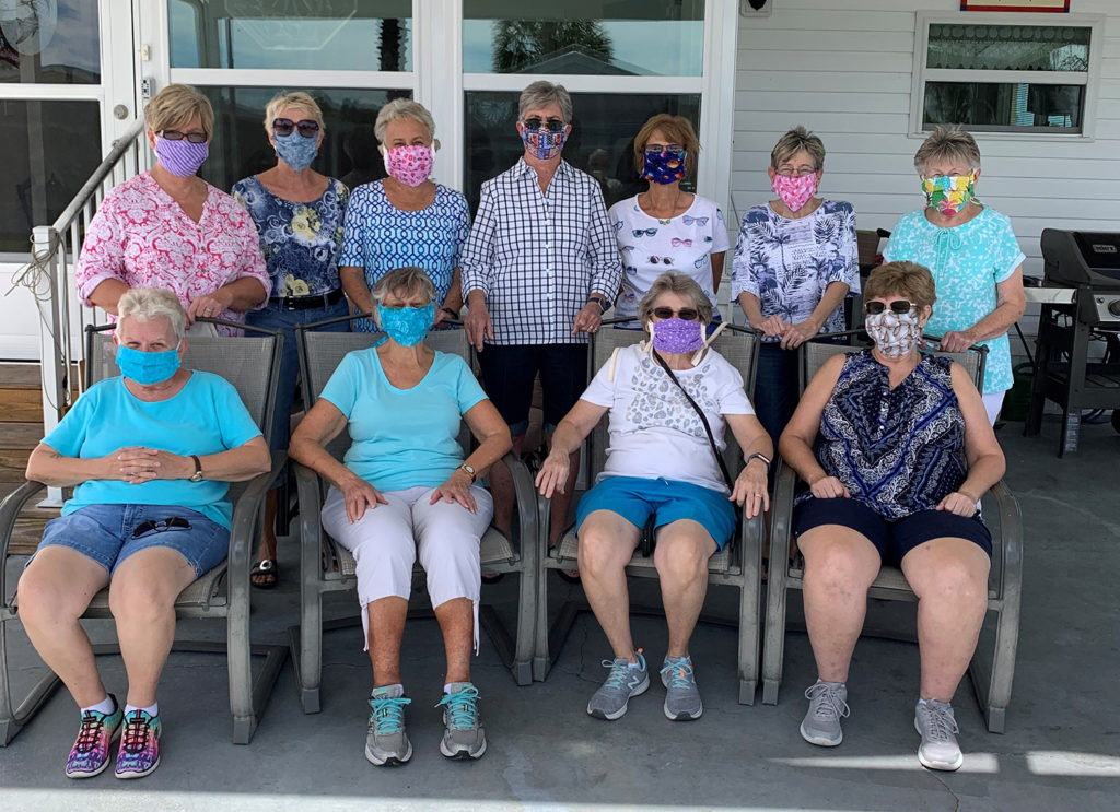 Members of Peace River Electric Cooperative mobilized in their condo community to help make masks for first responders, including co-op employees. (Photo By: Mark Sellers/PRECO)