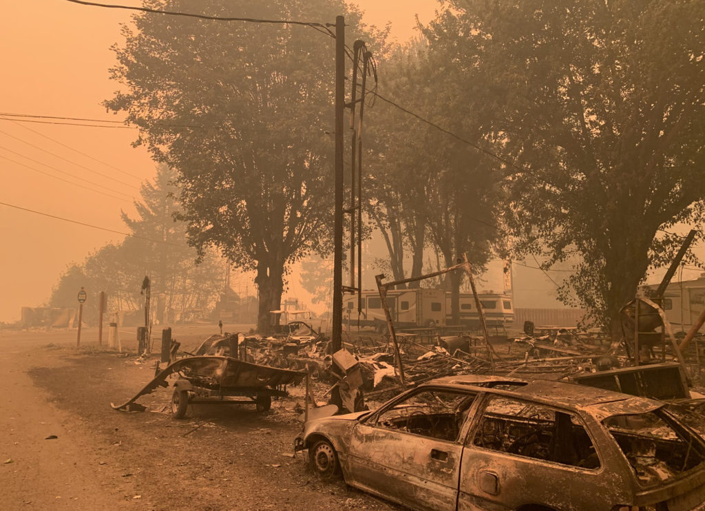 The service territory of Philomath, Oregon-based Consumers Power Inc. has been devastated by wildfires. (Photo Courtesy: Consumers Power Inc.)