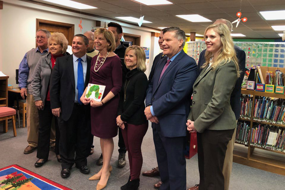 Ohio first lady Fran DeWine gathers with leaders from Ohio electric co-ops and elected officials at the debut of a Dolly Parton’s Imagination Library chapter in March. (Photo Courtesy: Ohio’s Electric Cooperatives)
