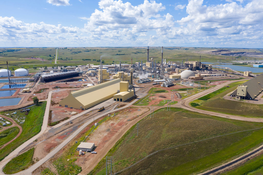 The synthetic fuels plant owned by Basin Electric’s Dakota Gasification Co. has exported 40 million metric tons of carbon dioxide for use in Canadian oil fields. (Photo By: BEPC)  